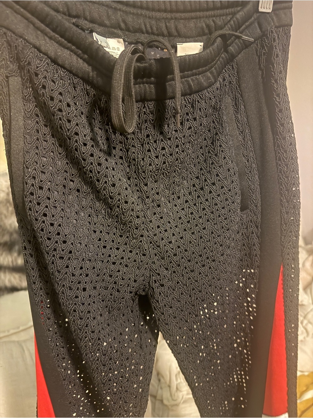 Made in Italy Pinko Black Joggers with Red Side Panels